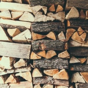 cored of firewood, stacking firewood