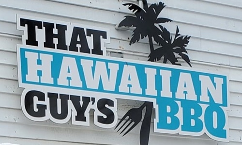 that hawaiian guys BBQ logo